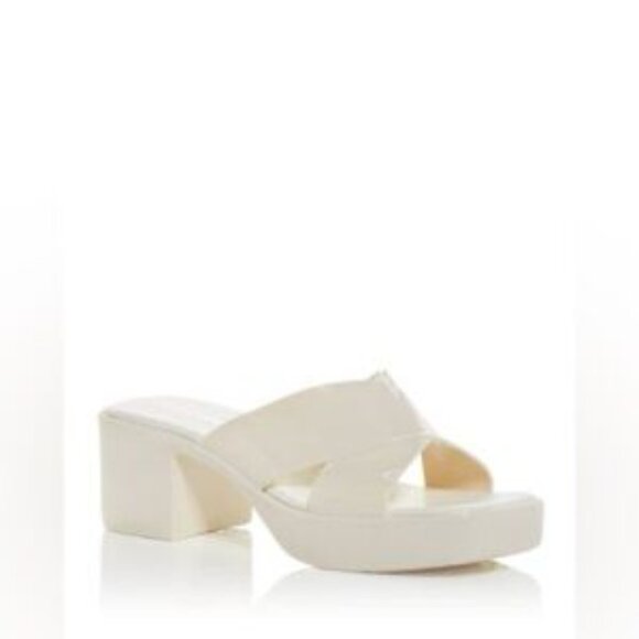 Jeffrey Campbell Jelly Platform High Heel Slide Sandal in Cream Shiny 10M NWT - Picture 7 of 7
